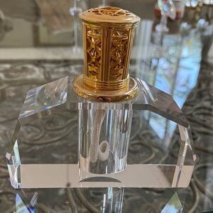 Elegant Gold and Clear Crystal Decorative Perfume Bottle - HEAVY